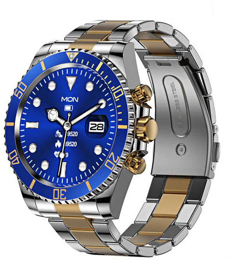 Ceas Smartwatch bratara AURIE otel inoxidabil Bluetooth  ALBASTRU